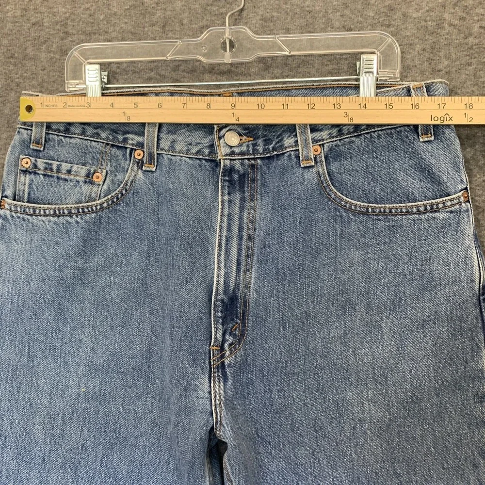 VTG Y2K Levi's 505 Jeans 34x36 Regular Fit Denim‎ Medium Light Wash Long Inseam